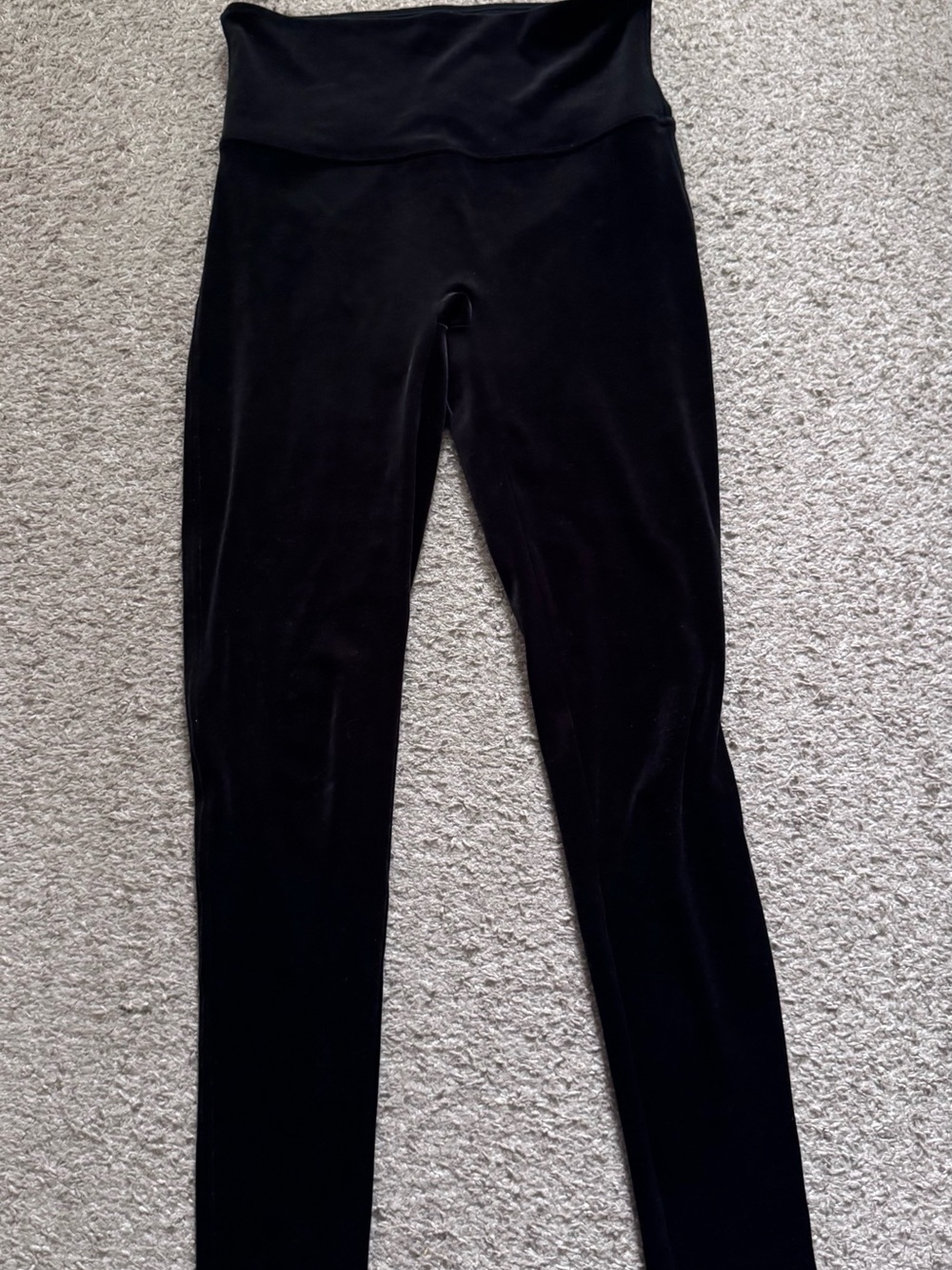 SPANX Black velvet leggings